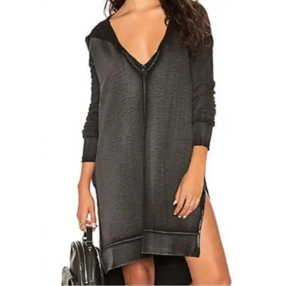 Free people gray burnout hoodie tunic